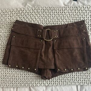Free People- We the Free Micro Mini Suede Skort